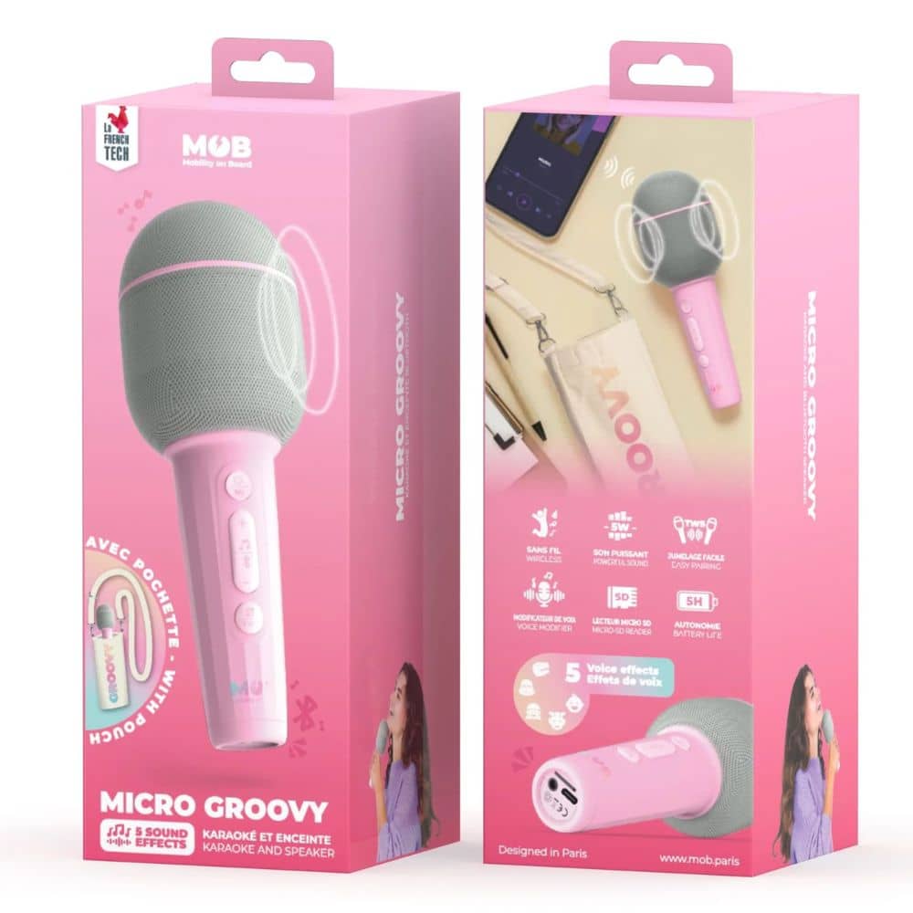 Groovy Wireless Microphone with Vocal Effects – Pink