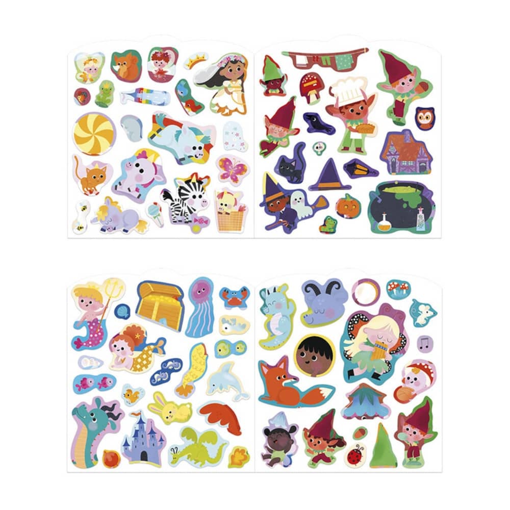 Stickeralbum mit 70 Stickern – Magische Welten