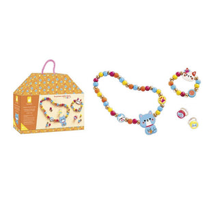 Kreativset zum Basteln von Holzschmuck – 4 Anhänger Kleine Kätzchen 4+