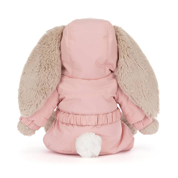 Jellycat plüschhase mit langen Ohren und rosa Jacke, ideal für Kinder zum Kuscheln