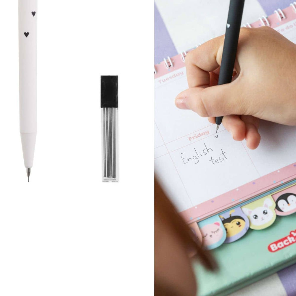 Druckbleistift-Set mit Ersatzminen – Weißes Häschen (0,5 mm, 2B)