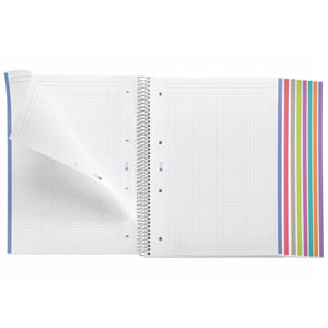 A4 Spiralnotizbuch Blue - 200 Blatt kariert (8 Farbsegmente)