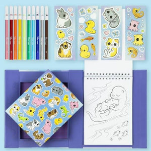 Malset für unterwegs - Süße Tierbabys (36 Seiten & Sticker)