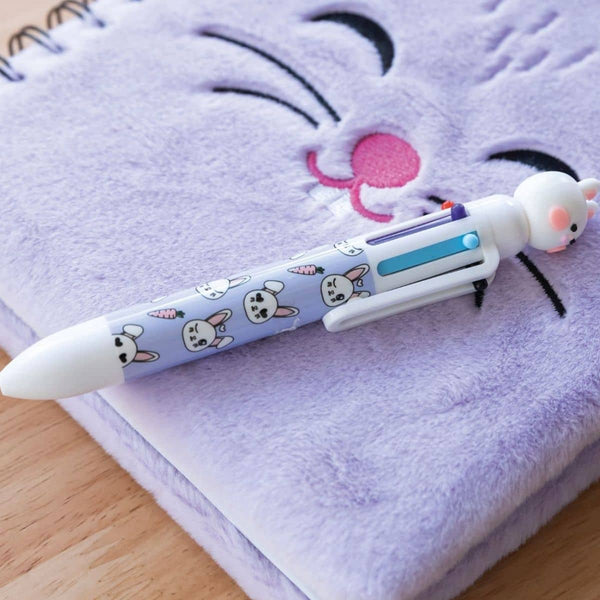 Mehrfarben-Kugelschreiber 6-in-1 mit Hasen-Figur – Grün