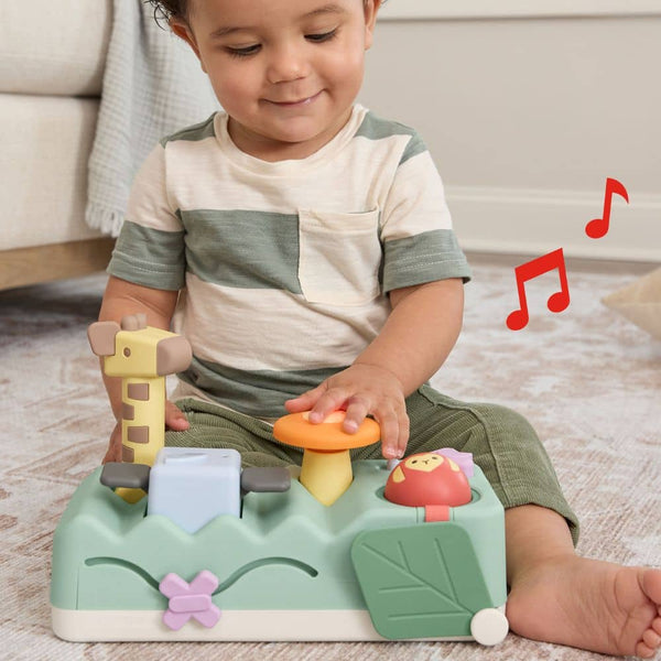 Musikspielzeug und geometrisches Steckspiel – Tiere 2-in-1