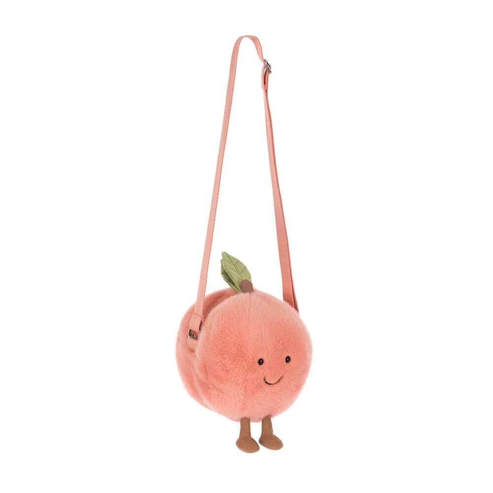 Amuseable Plüsch-Umhängetasche Pfirsich (18 cm)