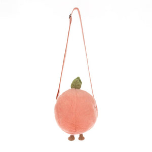 Amuseable Plüsch-Umhängetasche Pfirsich (18 cm)