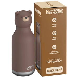 Thermo-Trinkflasche mit Strohhalm Bestie – Bär (460 ml)