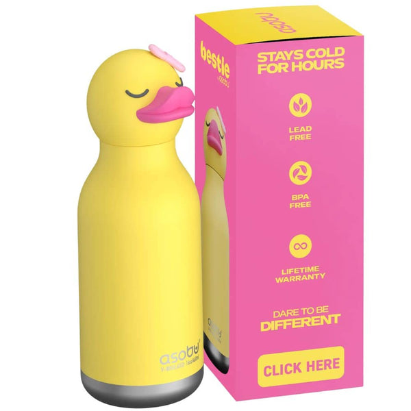 Thermo-Trinkflasche mit Strohhalm Bestie – Ente (460 ml)