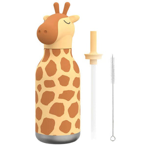 Thermo-Trinkflasche mit Strohhalm Bestie – Giraffe (460 ml)