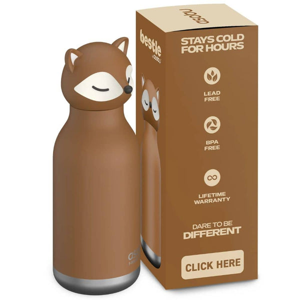 Thermo-Trinkflasche mit Strohhalm Bestie – Fuchs (460 ml)