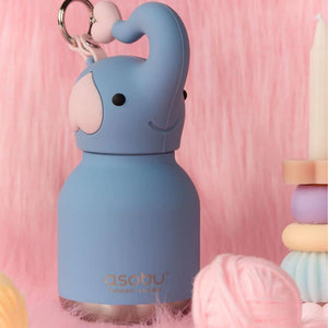Thermo-Trinkflasche mit Strohhalm Mini Bestie – Elefant (200 ml)