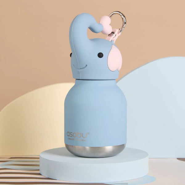 Thermo-Trinkflasche mit Strohhalm Mini Bestie – Elefant (200 ml)