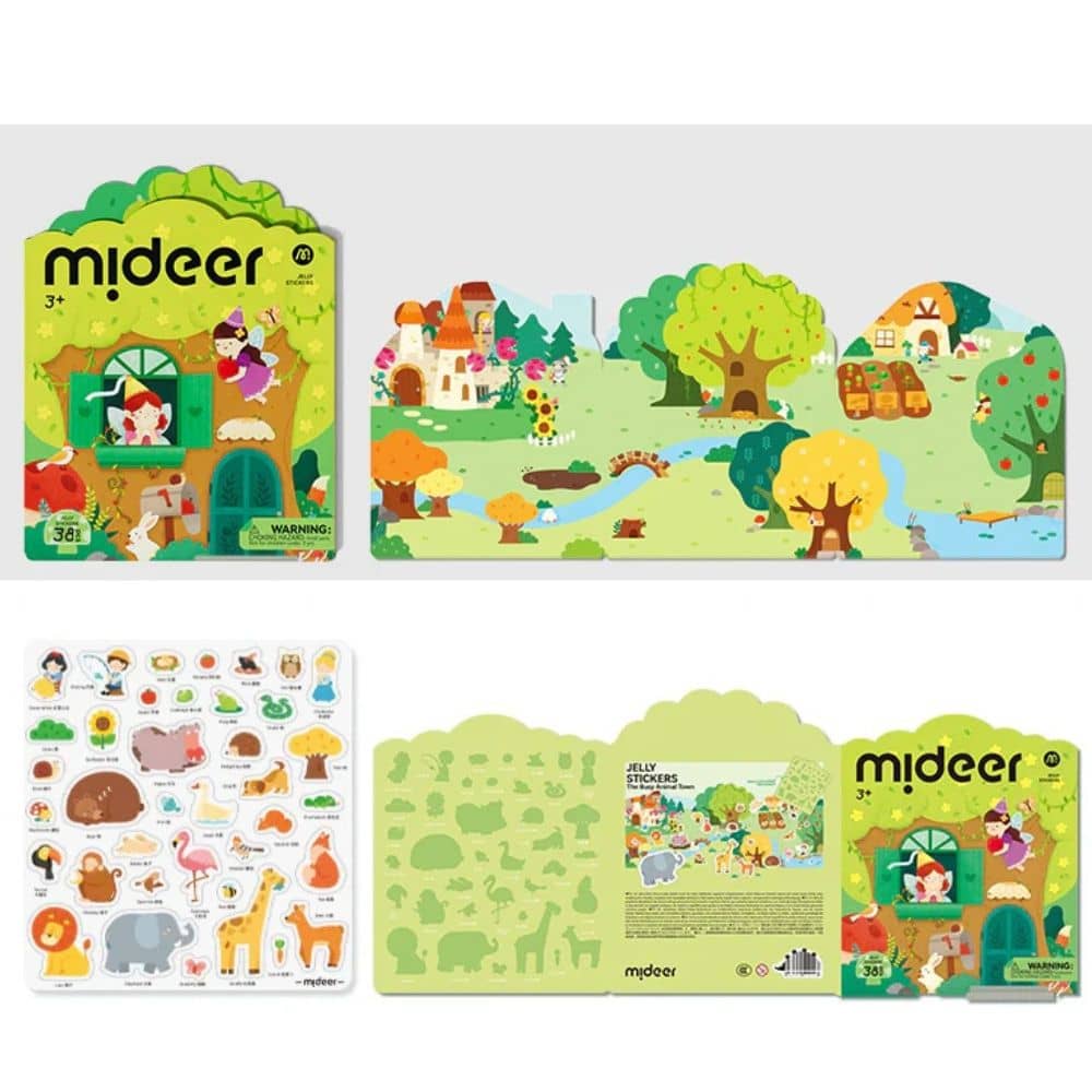 Wiederverwendbare Gel-Sticker Set - Bustling Animal Town
