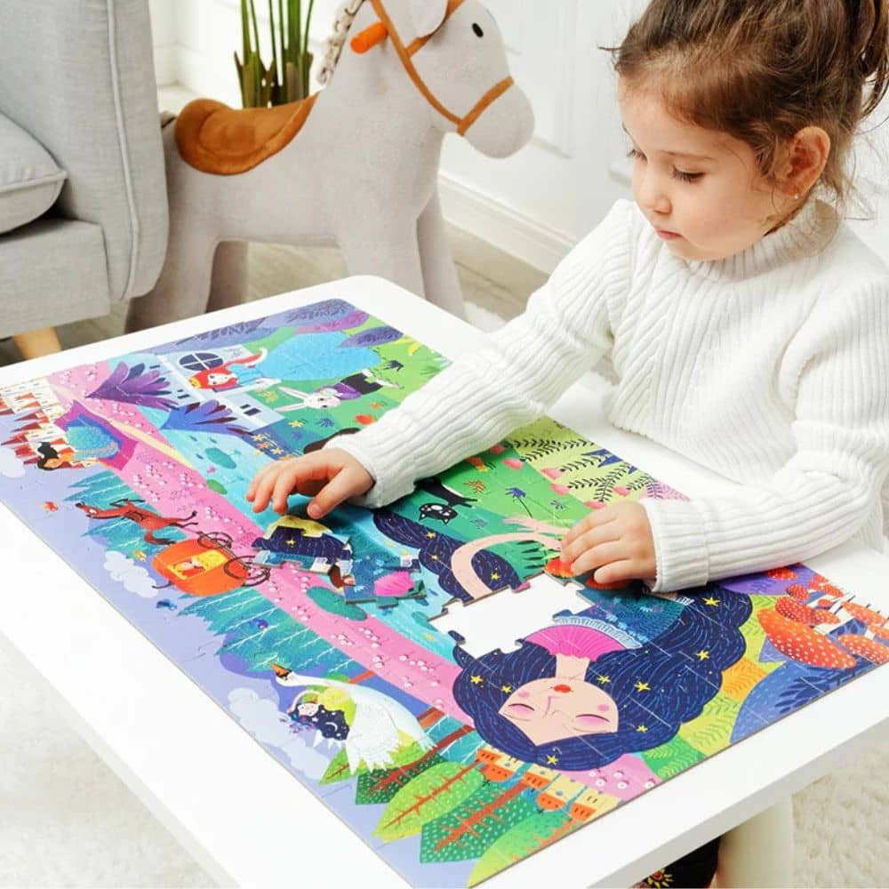 Mideer Kinderpuzzle im Koffer - Dornröschen, 104 Teile