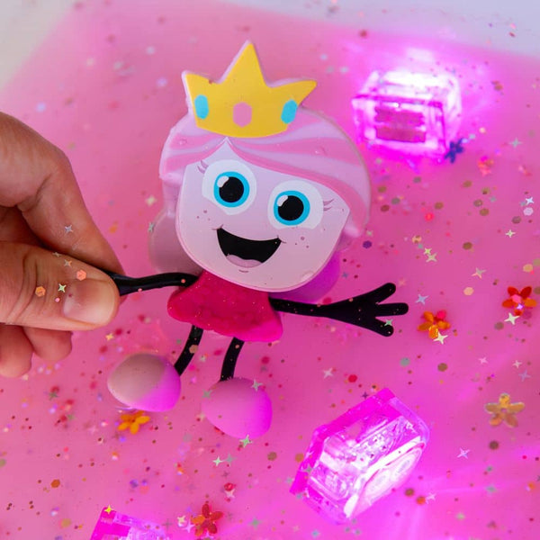 Ida Prinzessin Rosa - Set mit zwei im Wasser leuchtenden Sensorikwürfeln