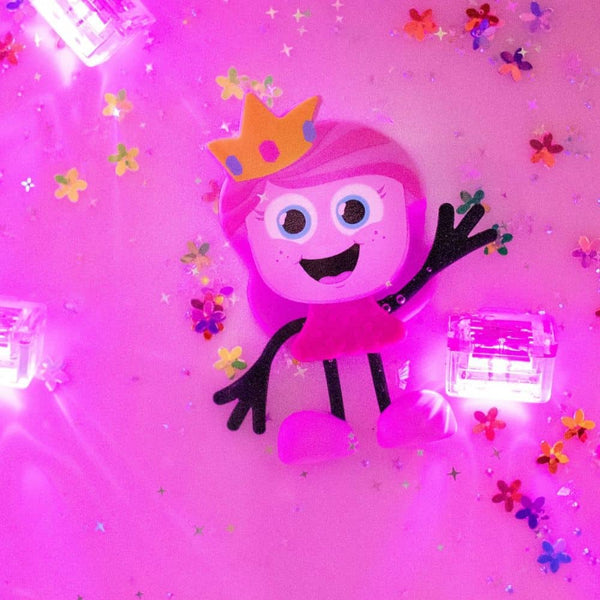 Ida Prinzessin Rosa - Set mit zwei im Wasser leuchtenden Sensorikwürfeln