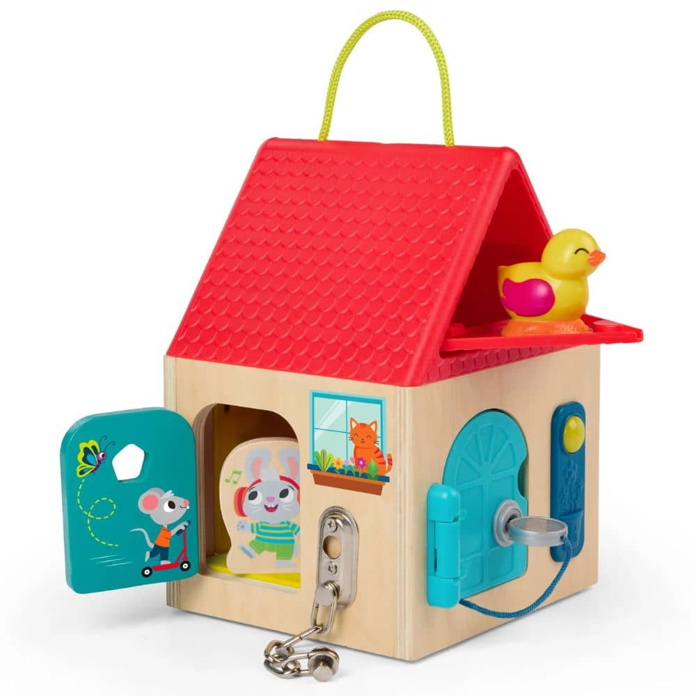 Holz-Spielhaus mit Schlössern - Unlock & Learn Box