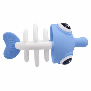 3-in-1-Beruhigungsbeißring - Fisch Light Blue