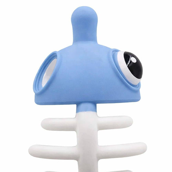 3-in-1-Beruhigungsbeißring - Fisch Light Blue