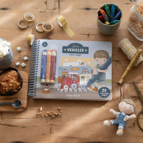 Kreatives Malbuch mit Buntstiften – Jim & Friends