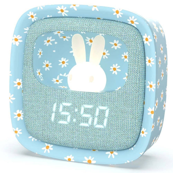 Wecker mit Lampe und Schlummerfunktion Billy - blaue Blume