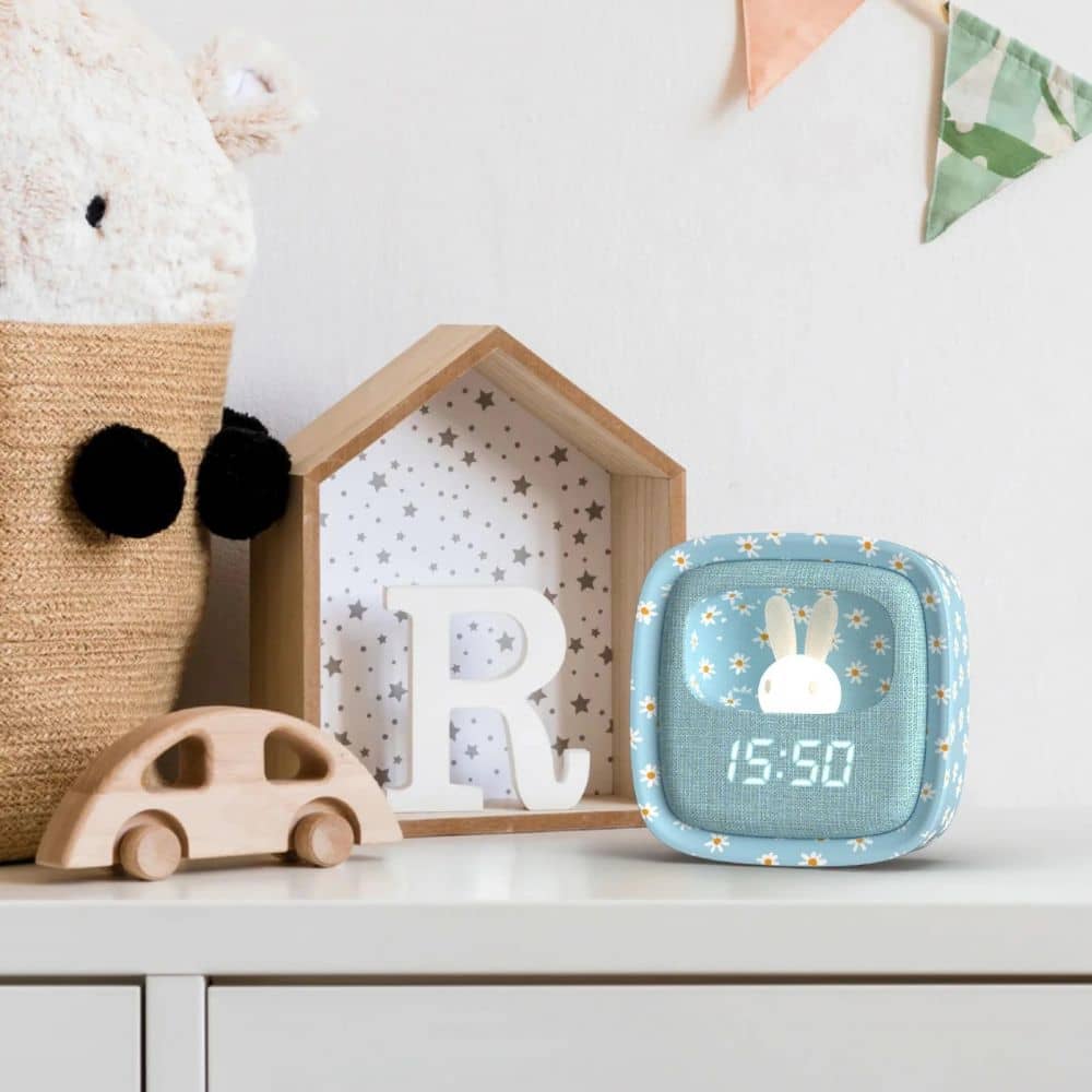 Wecker mit Lampe und Schlummerfunktion Billy - blaue Blume