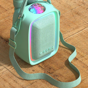 Disco-Karaoke-Set für 2 Mikrofone mit Projektor – blau