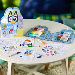 Malbuch-Set mit Filzstiften und Stickern – Bluey (47 Teile)