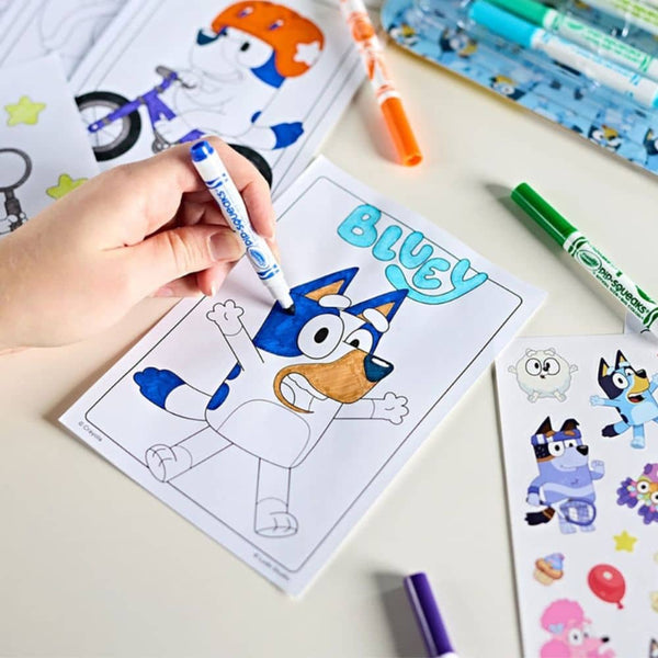 Malbuch-Set mit Filzstiften und Stickern – Bluey (47 Teile)