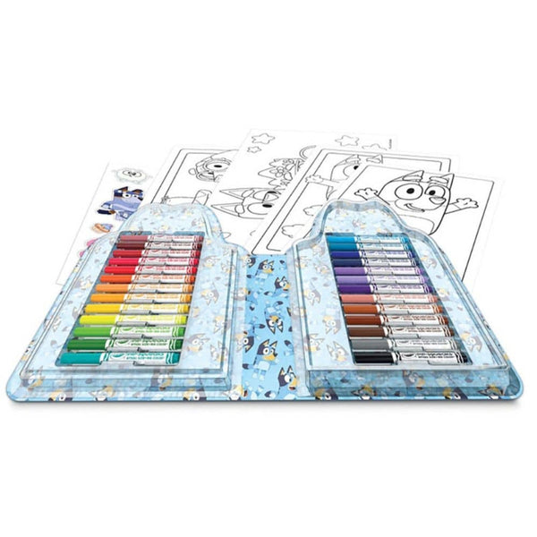 Malbuch-Set mit Filzstiften und Stickern – Bluey (47 Teile)