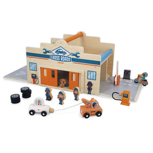 Holzgarage zum Aufklappen mit Figuren – Cross Roads 2+