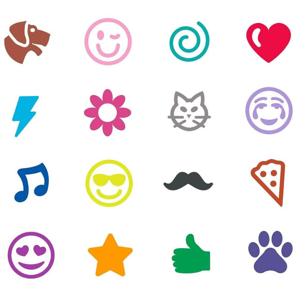 Auswaschbare Mini-Filzstifte mit Stempeln – Mini Emoji (16 Stück)