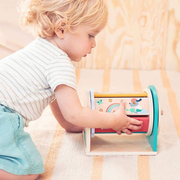 Multifunktionales Spielzeug: drehbarer Spinner mit Spiegel – Turnicolor 9m+