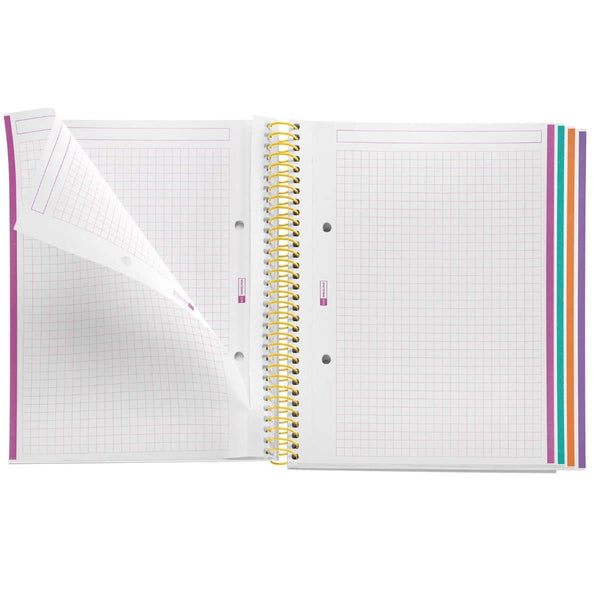 Notizbuch, kariertes Heft, Spiralbindung, A5 – Square It, 120 Seiten