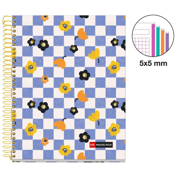 Notizbuch, kariertes Heft, Spiralbindung, A5 – Square It, 120 Seiten