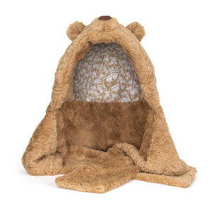 Kuschelige Plüschmütze – Bär Bartholomäus, 33 cm