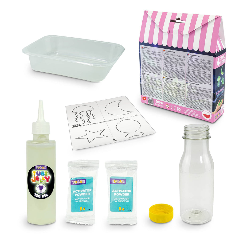 Sensorische Flasche mit Gel-Figuren – Sensory Jelly Glow