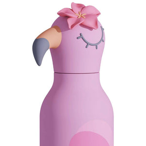 Thermo-Trinkflasche mit Strohhalm Bestie –  Flamingo (460 ml)
