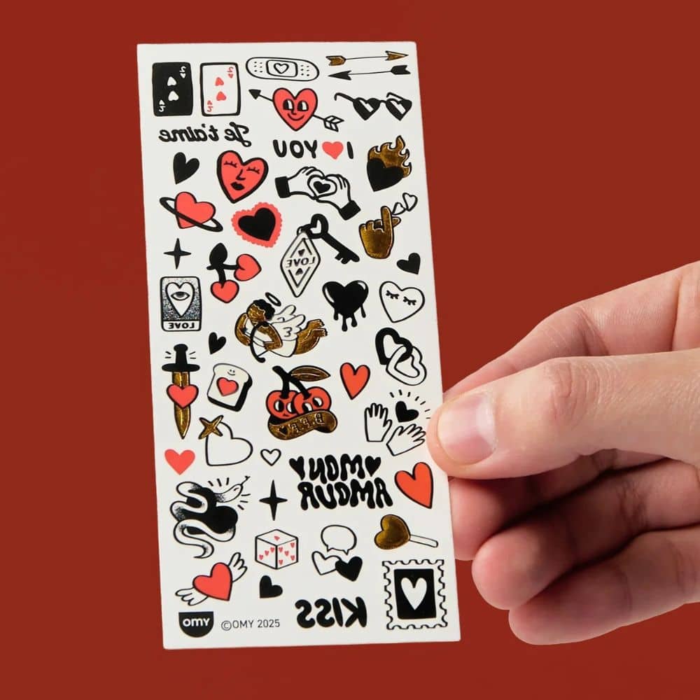 Abwaschbare Tattoos – Liebe, 46 Stück