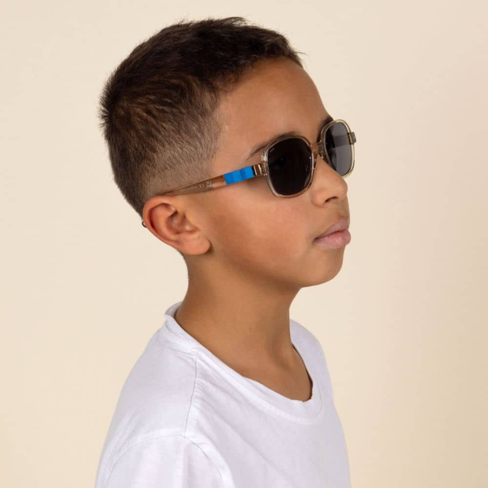 Flexible polarisierte Kindersonnenbrille Urban 7-12 J. - Moka Blue