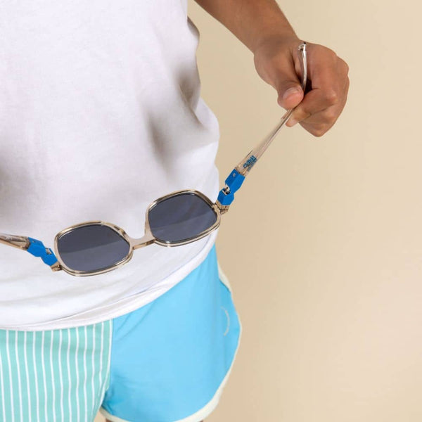 Flexible polarisierte Kindersonnenbrille Urban 7-12 J. - Moka Blue