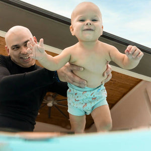 Happy Nappy DUO Schwimmwindel für 2–3-Jährige – Playful Otters (XXL)