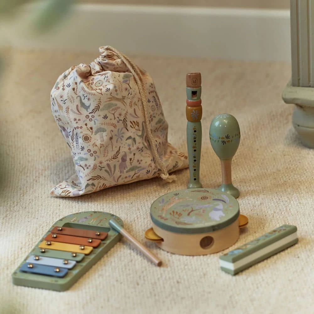 Holzinstrumenten-Set – Safari Friends, grün