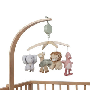 Holz-Spielzeugkarussell für das Kinderbett – Safari Friends