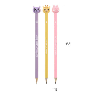 3er-Set HB-Bleistifte – Wild Friends, 3 Stück