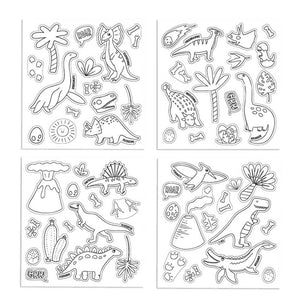 Aufkleber-Set zum Ausmalen mit Buntstiften – Dinosaurier, 57 Stück