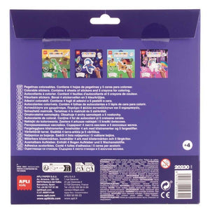 Aufkleber-Set zum Ausmalen mit Buntstiften – Weltraum, 58 Stück