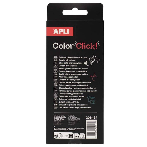 Color Click Gelstifte mit Acryltinte – 4 Grundfarben