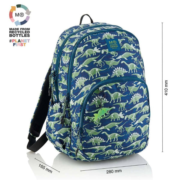 Dreikammer-Rucksack, der im Dunkeln leuchtet - Dinosaurier 27 l